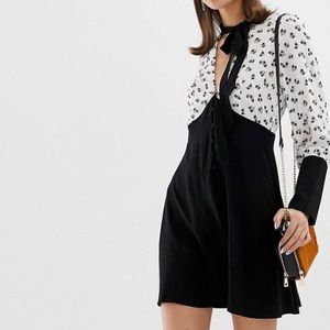 Black and white dress with long sleeves